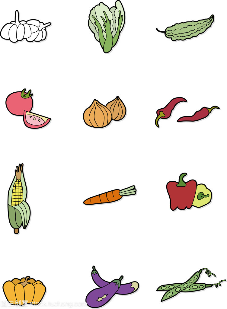 卡通蔬菜图标集