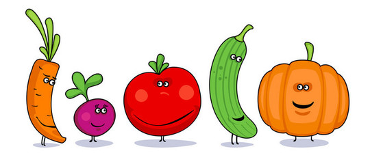 可爱的卡通蔬菜符号